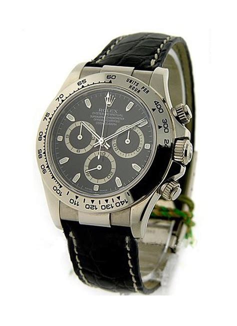 rolex daytona white gold leather bandolex daytona 116519 white gold|rolex black chronograph.